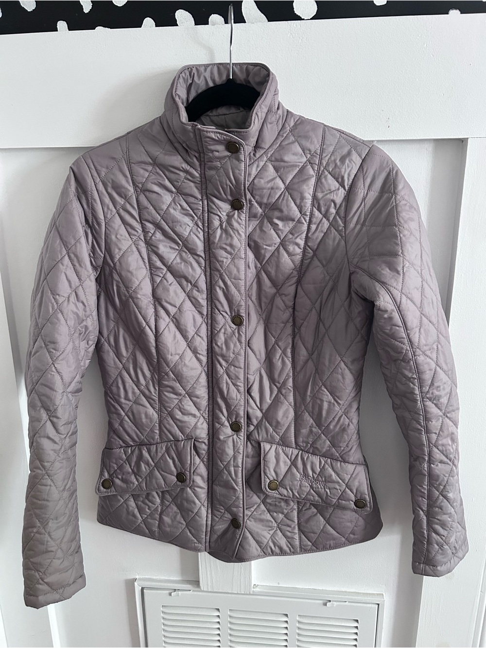Barbour Flyweight Calvary quilted jacket grey silver size 4